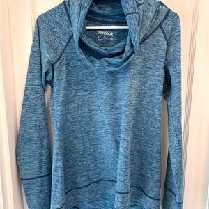 Reebok Blue Play Warm Cowlneck Pullover Activewear Sweatshirt